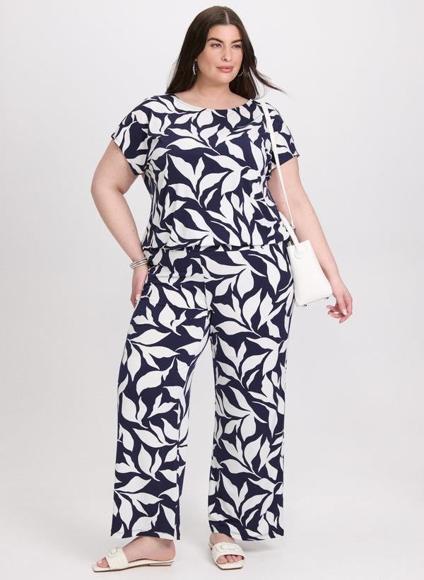 Laura Olivia Printed Wide-Leg Pants