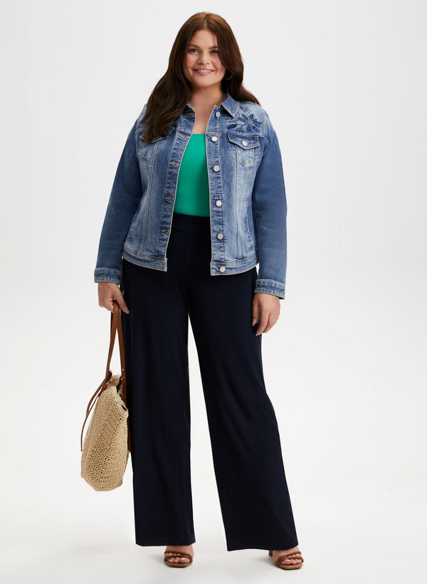 Laura Olivia Pull-On Wide-Leg Pants - Short