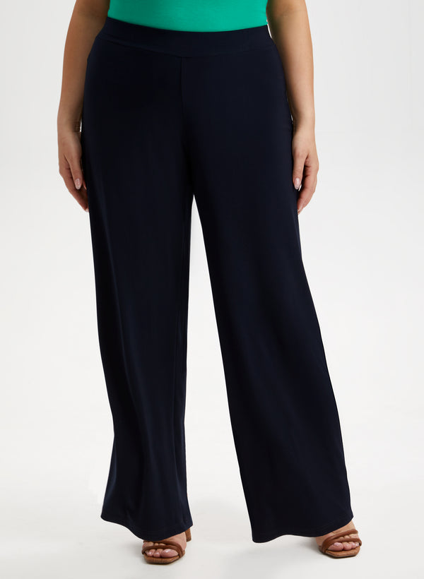 laura Olivia Pull-On Wide-Leg Pants - Short