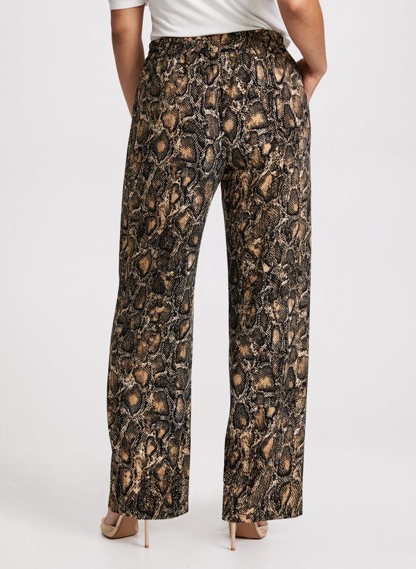 Laura Olivia Snake Print Wide-Leg Pants