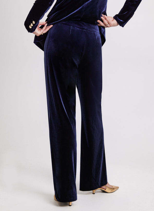 Laura Olivia Velvet Wide Leg Pants - Regular