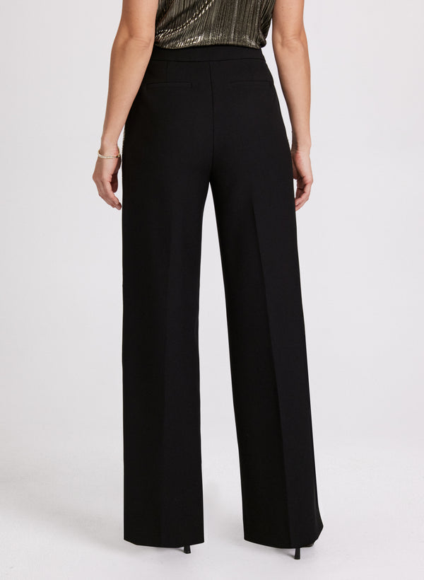 Laura Olivia Wide-Leg Crystal Detail Pants - Regular