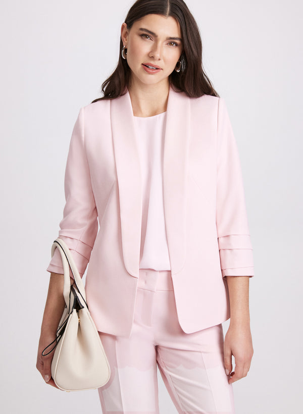 laura Open Twill Collarless Jacket