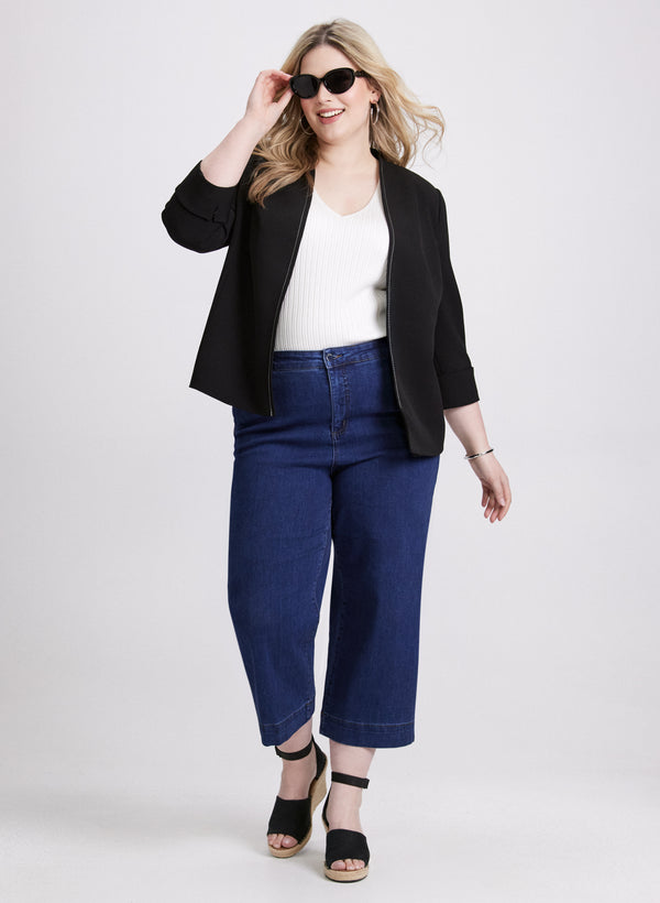 Laura Open Twill Collarless Jacket