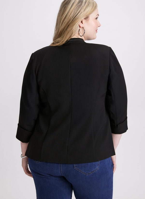 Laura Open Twill Collarless Jacket