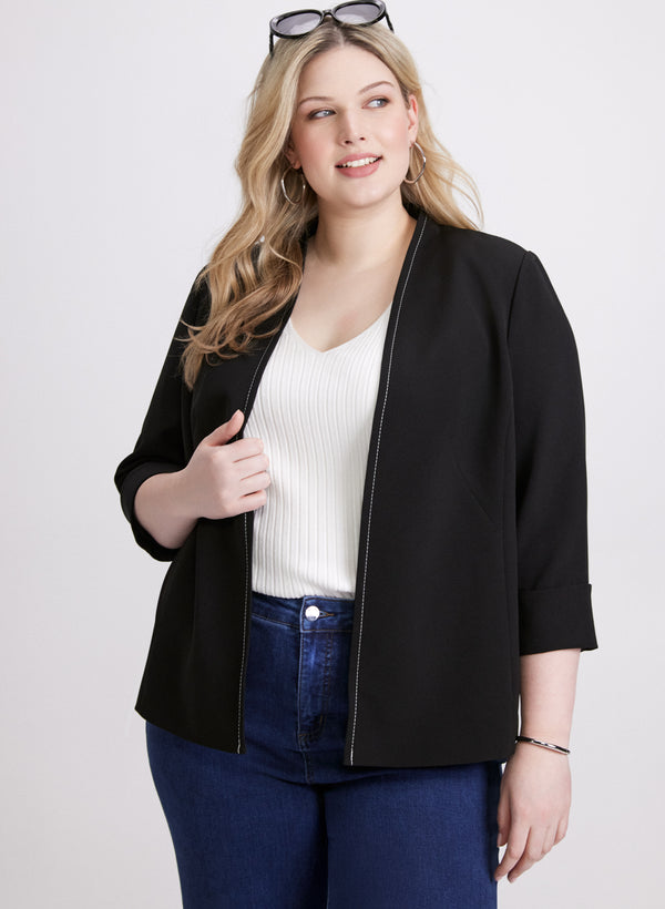 laura Open Twill Collarless Jacket