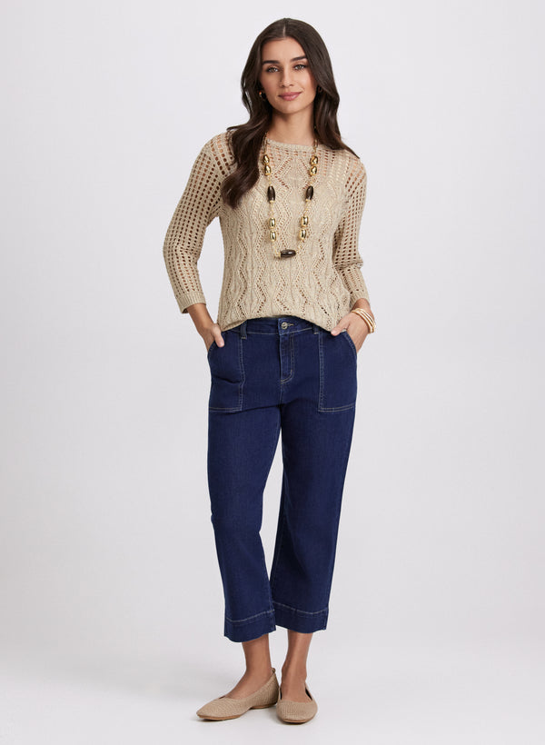 Laura Open Weave Cable Stitch Sweater