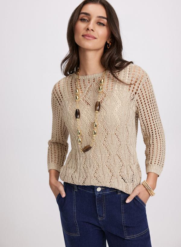 laura Open Weave Cable Stitch Sweater