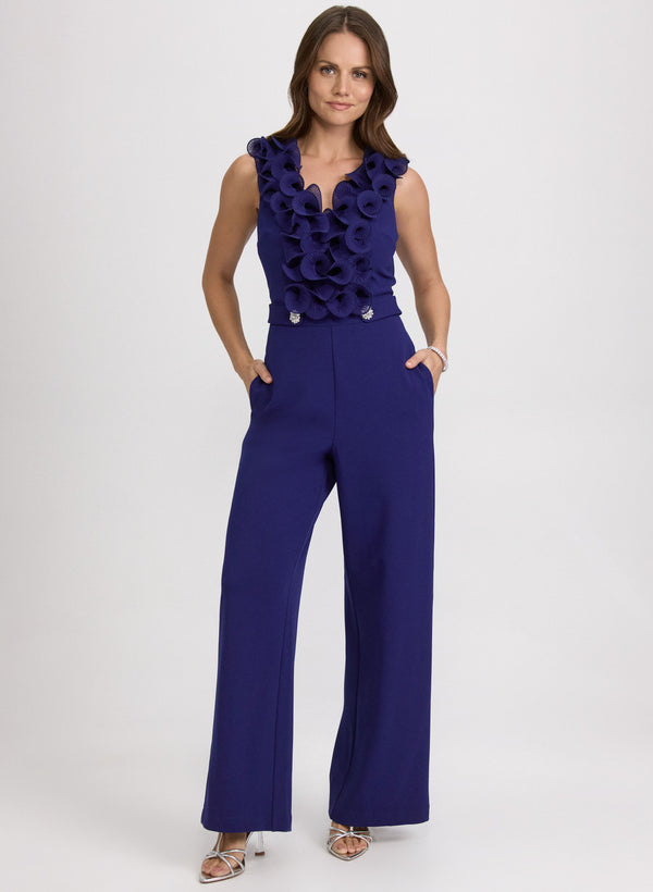 laura Organza Ruffle Detail Jumpsuit