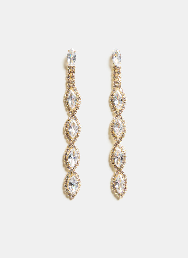laura Oval Crystal Earrings