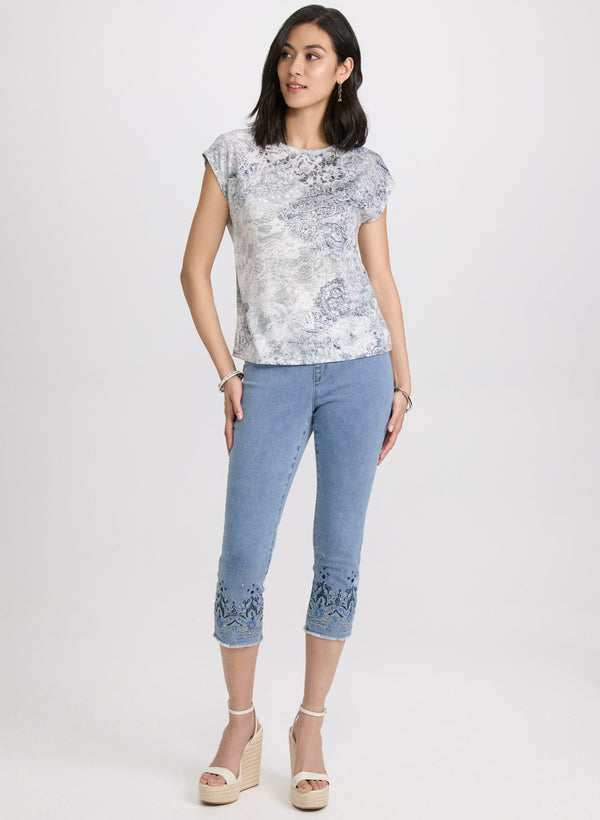 Laura Paisley Burnout T-Shirt