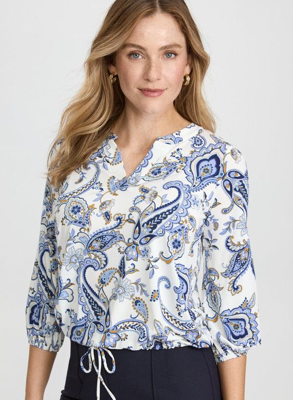 laura Paisley Drawstring Hem