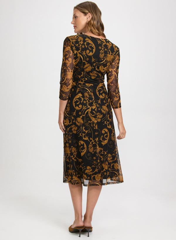 Laura Paisley Faux-Wrap Dress