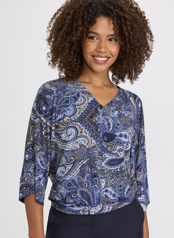 laura Paisley Flare Sleeve Blouse