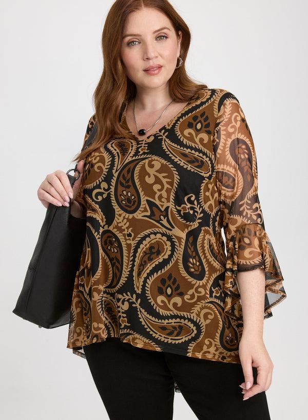 laura Paisley Mesh Top