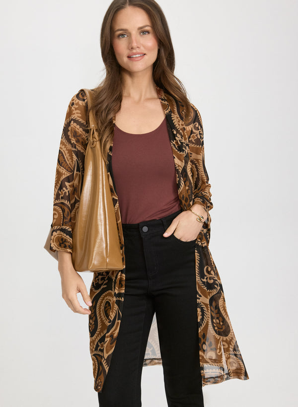 laura Paisley Open Front Top