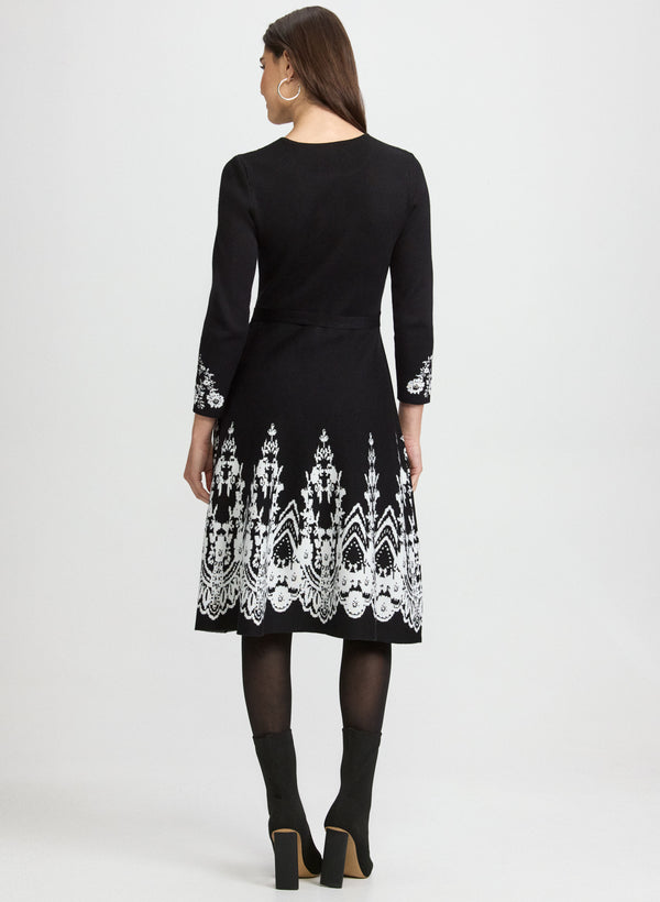 Laura Paisley Placement Knit Dress