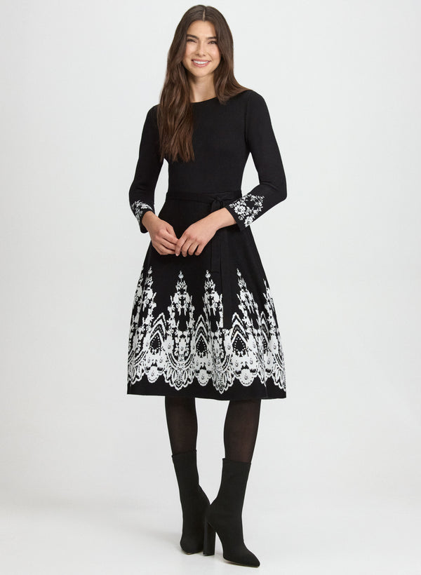 laura Paisley Placement Knit Dress