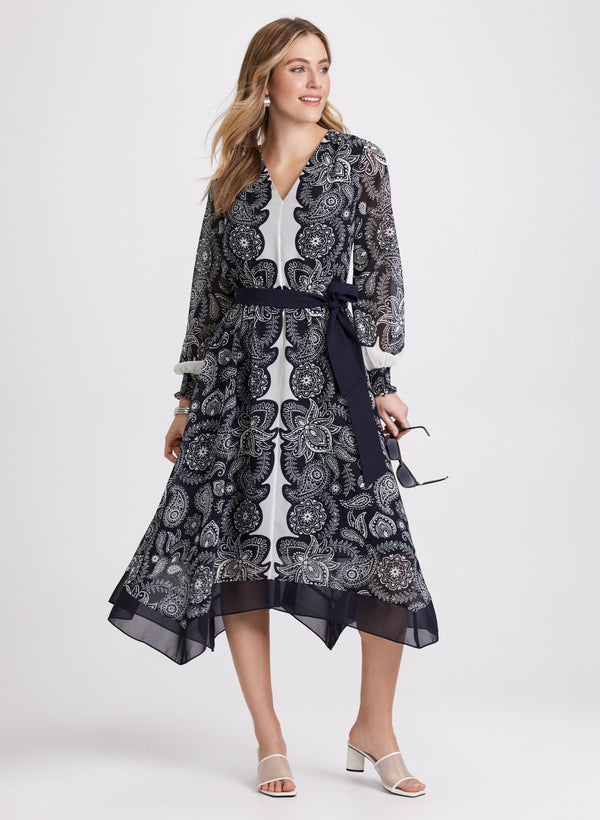 laura Paisley Placement Print Dress