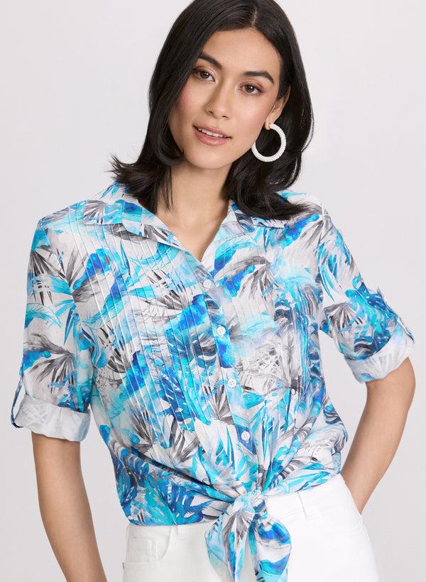 Laura Palm Leaf Print Blouse