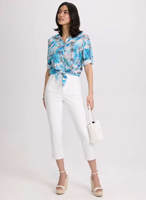 Laura Palm Leaf Print Blouse