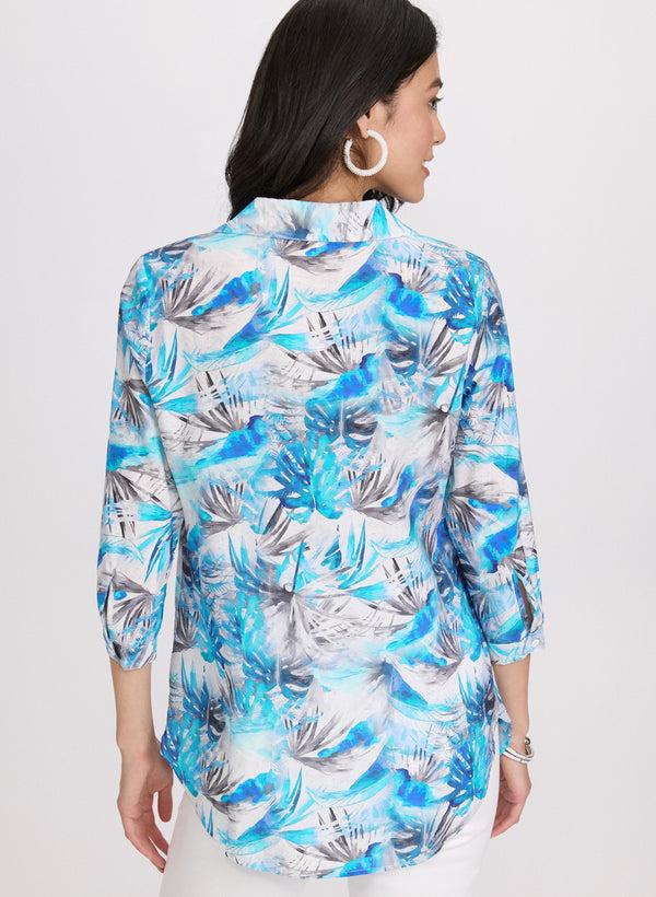 Laura Palm Leaf Print Blouse