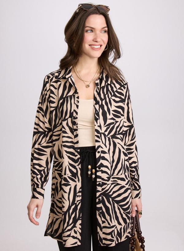 laura Palm Leaf Print Blouse