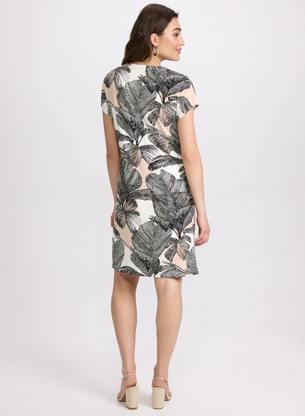 Laura Palm Leaf Print Dress