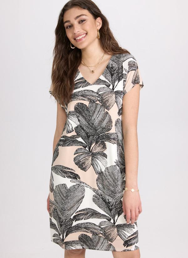 Laura Palm Leaf Print Dress