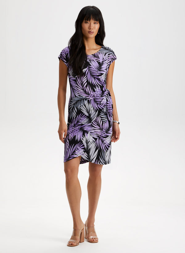 laura Palm Leaf Print Dress