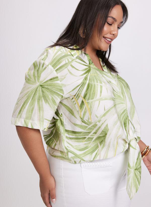 Laura Palm Print Blouse