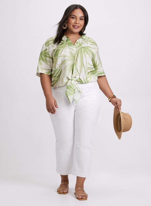 Laura Palm Print Blouse