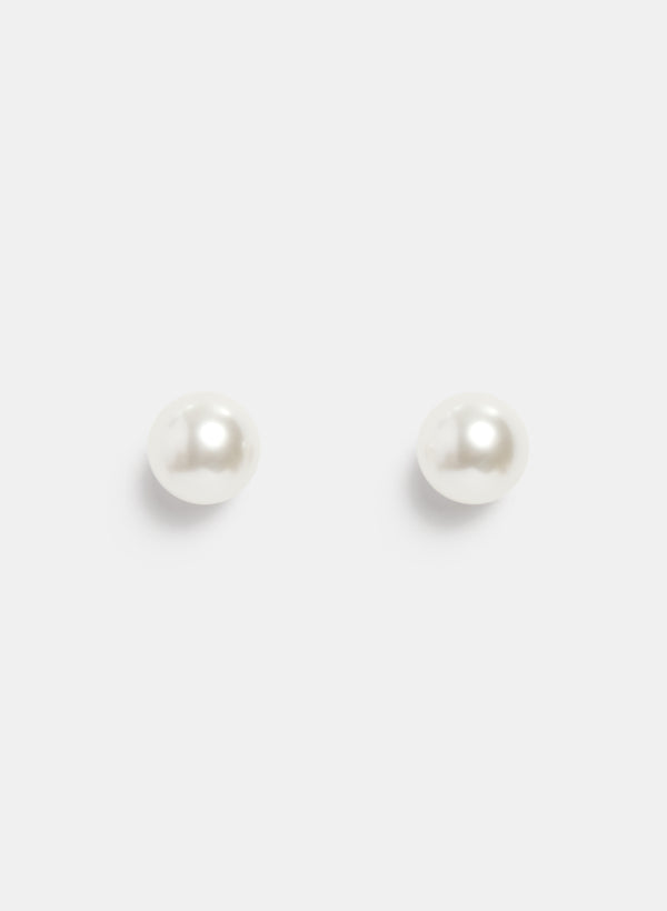 laura Pearl Button Earrings