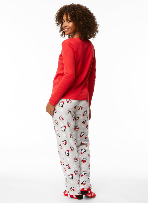 Laura Penguin Print Pyjama Set