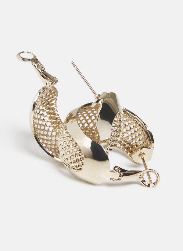 Laura Perforated Hoop Earrings