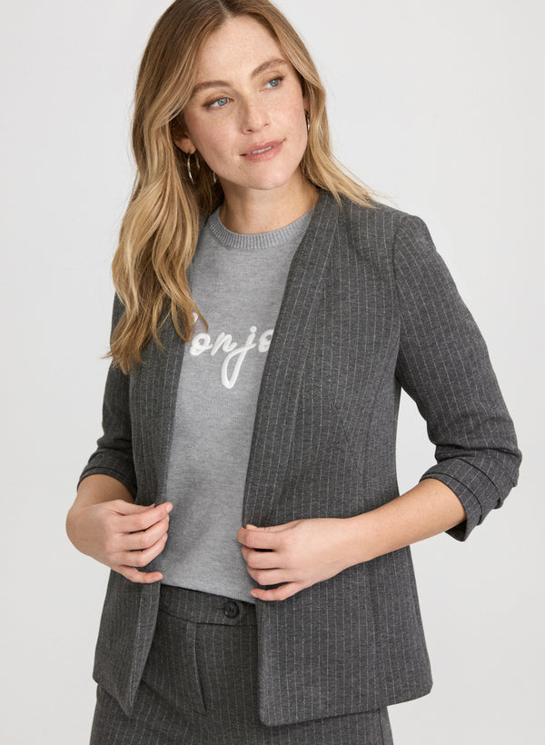 laura Pinstripe Shawl Collar Jacket