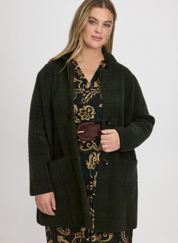 laura Plaid Coatigan