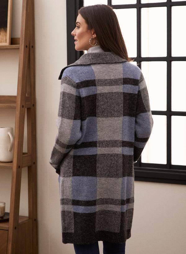 laura Plaid Long Sleeve Cardigan