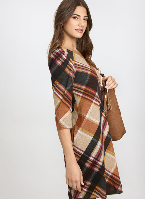 Laura Plaid Sweater Dress