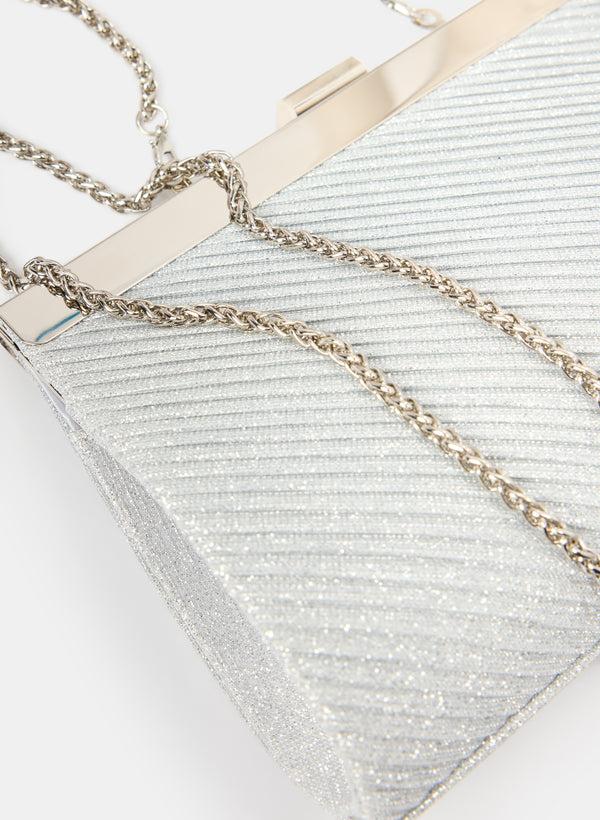 Laura Pleated Metallic Clutch