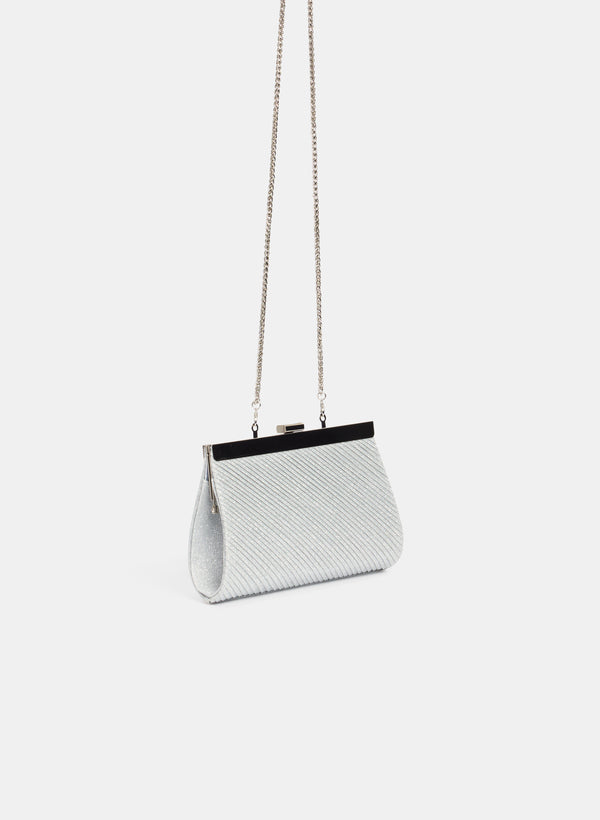 Laura Pleated Metallic Clutch