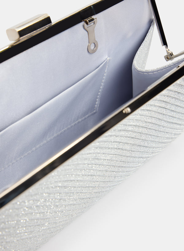Laura Pleated Metallic Clutch