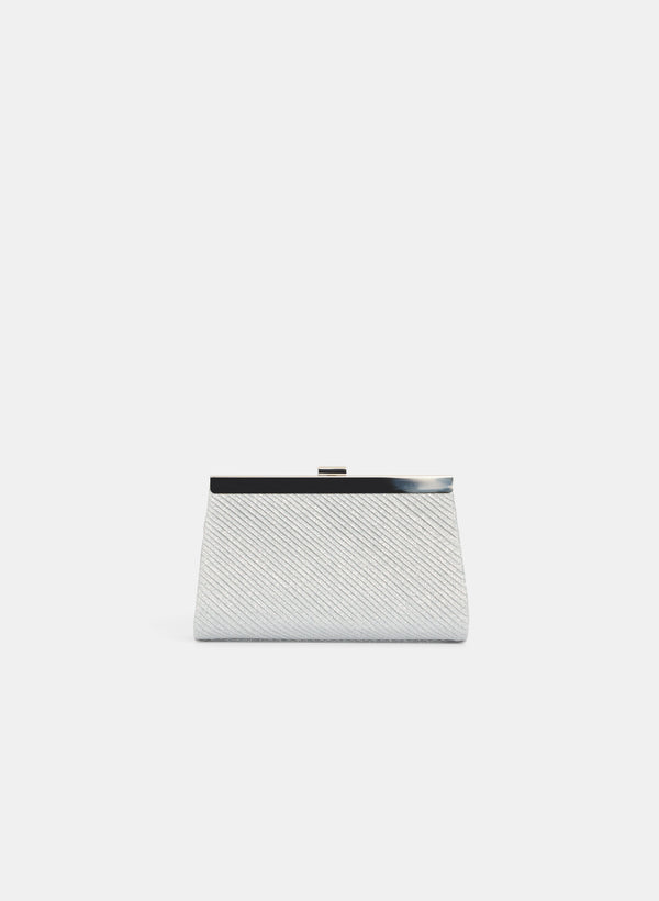 laura Pleated Metallic Clutch