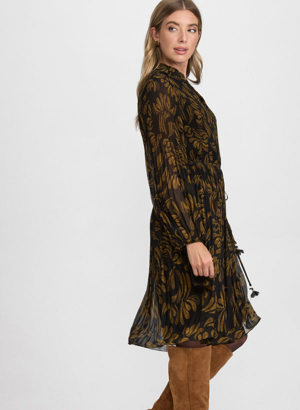 Laura Pleated Paisley Dress