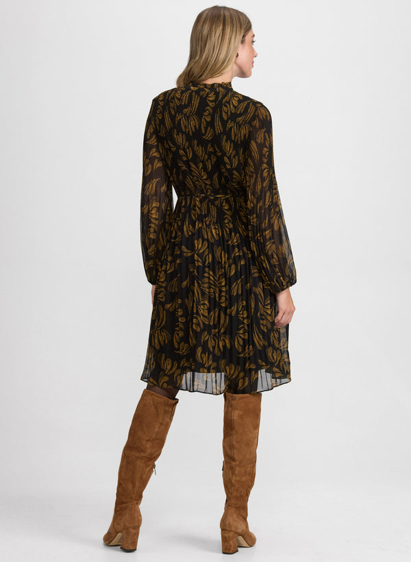Laura Pleated Paisley Dress