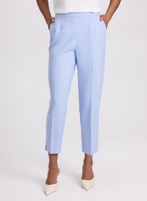 laura Pleated Slim-Leg Pants