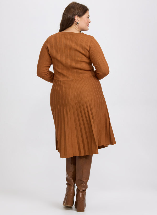 Laura Pleated Sweater Dress