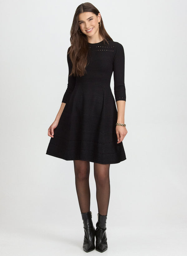 Laura Pointelle Detail Knit Dress