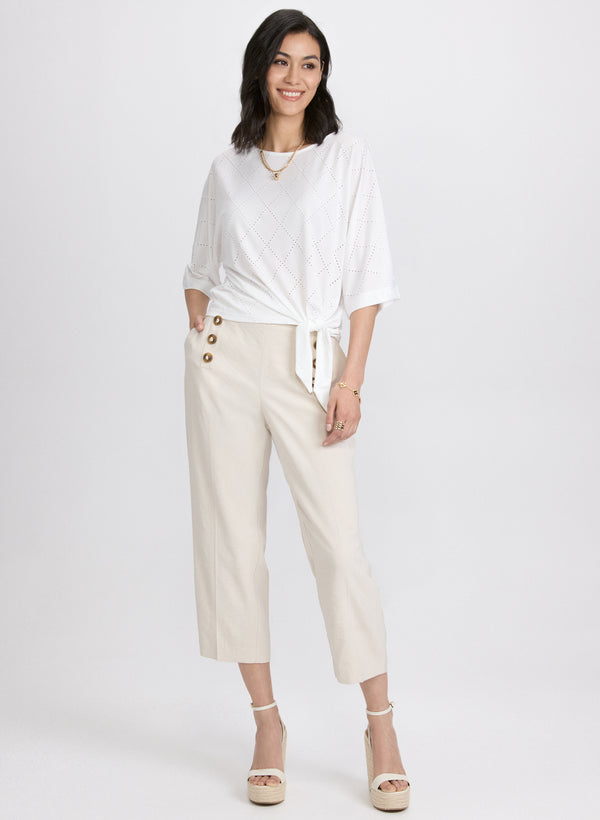 Laura Pointelle Dolman Sleeve Top