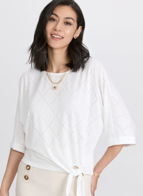 laura Pointelle Dolman Sleeve Top